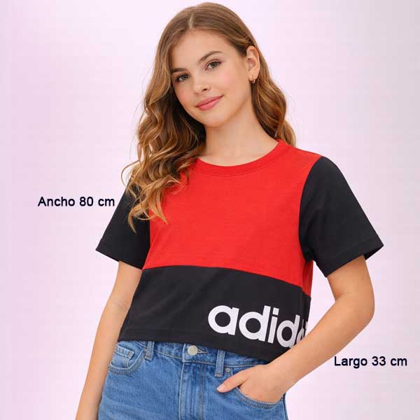 Camiseta Adidas Rojo y Negro- 7/8