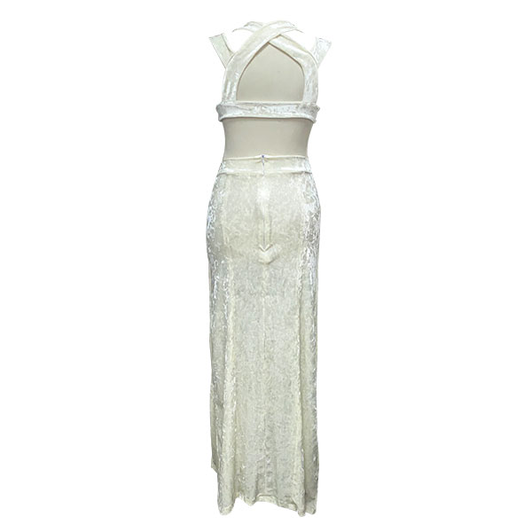 Vestido Rosa Batista Marfil- M