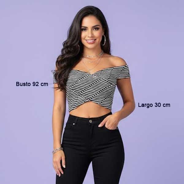 Crop Top Bershka Rayas- S