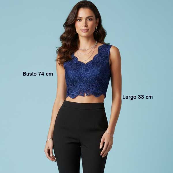 Crop Top Salbaut Azul Marino- S
