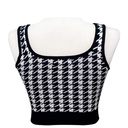 Crop Top Mujer Blanco y Negro- S