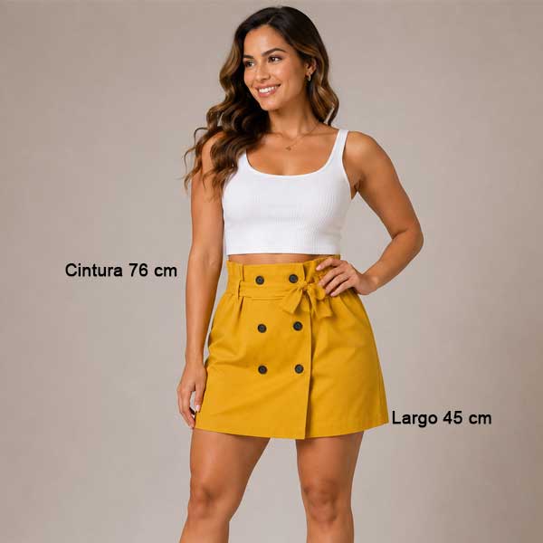 Falda Bershka Mostaza - L