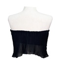 Crop Top Plisado Negro- XS