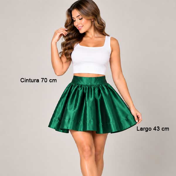 Falda H&M Verde - 36