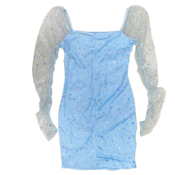 Vestido Double Crazy Azul Celeste- S