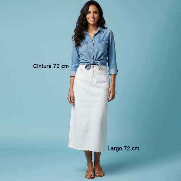 Falda Zara Jeans Blanco- XS