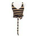 Top Zara Tejido Nude y Negro- S