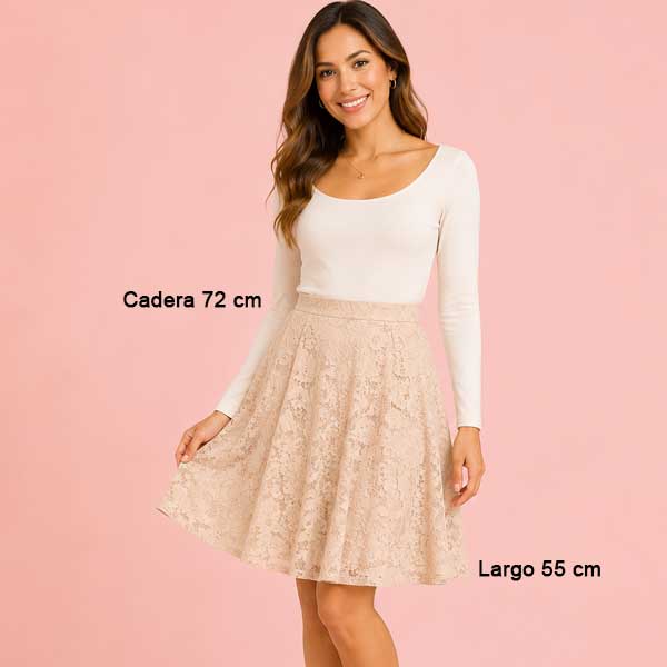 Falda de Encaje Forever21 - M