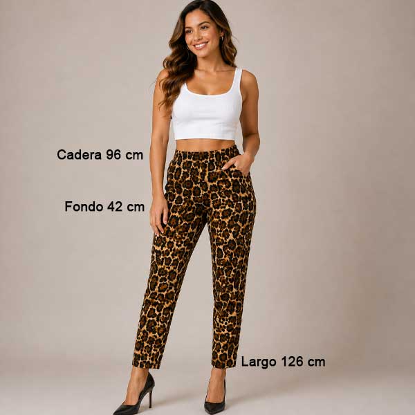 Pantalon D`sexies Leopardo - M
