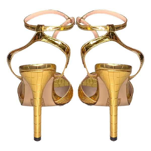Sandalias de Tacon Dorado- 41