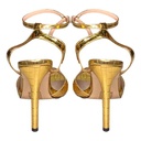 Sandalias de Tacon Dorado- 41