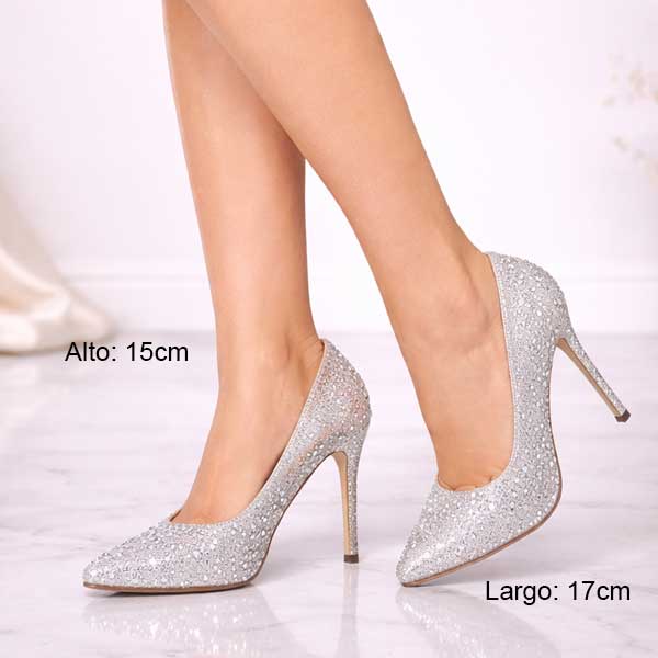 Tacones Blossom Plateados