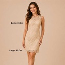 Vestido Cache Encaje Beige - S