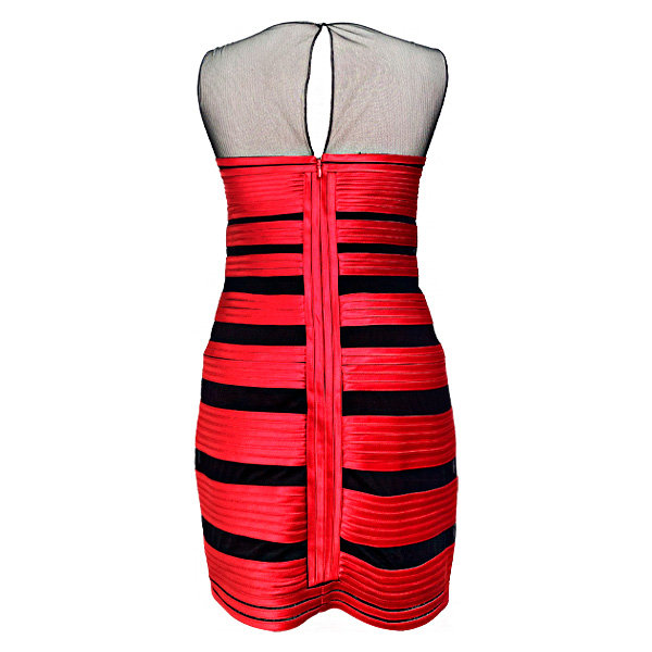 Vestido BCBGMAXAZRIA Rojo y Negro- S