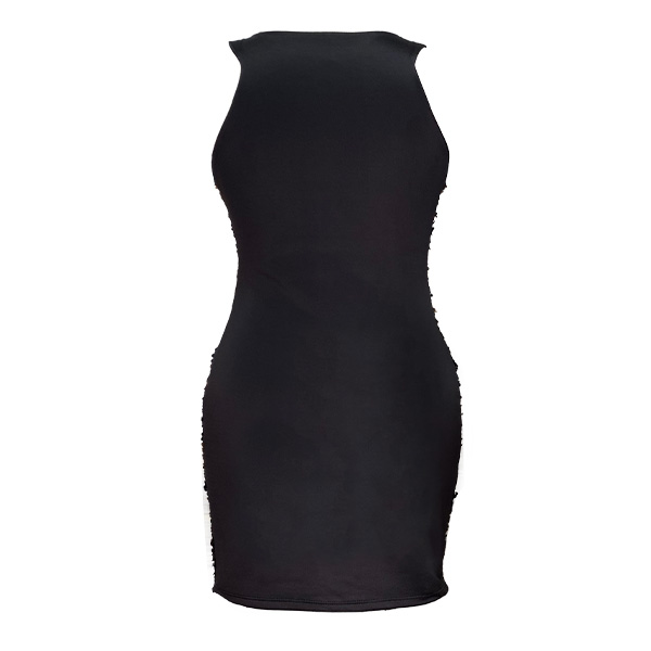Vestido Estam Negro y Dorado- M