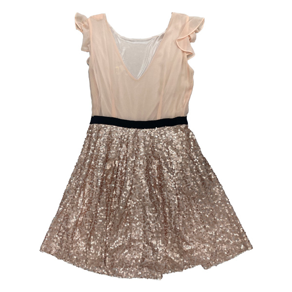 Vestido Forever21 Nude y Lentejuelas- S