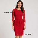 Vestido H&M Encaje  Rojo - XS