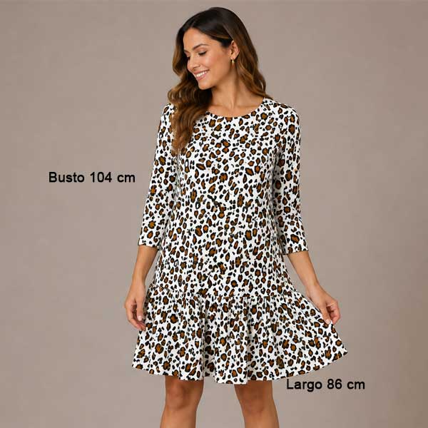 Vestido Leopardo Sfera - L