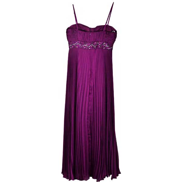 Vestido Oleg Cassini Plisado Morado - 4