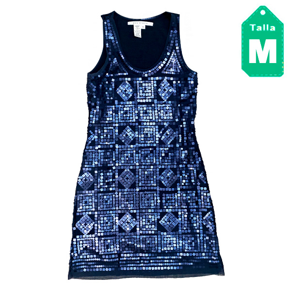 Vestido Max Studio Azul Lentejuelas- M