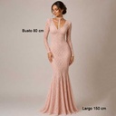 Vestido de Encaje Rosa - S