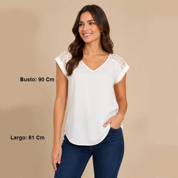 Blusa Blanco de Encaje- M