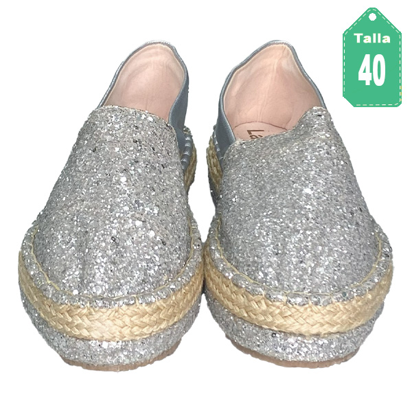 Zapatos Laudan Plateado- 40