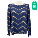 Blusa Shein Azul Marino y Dorado- M