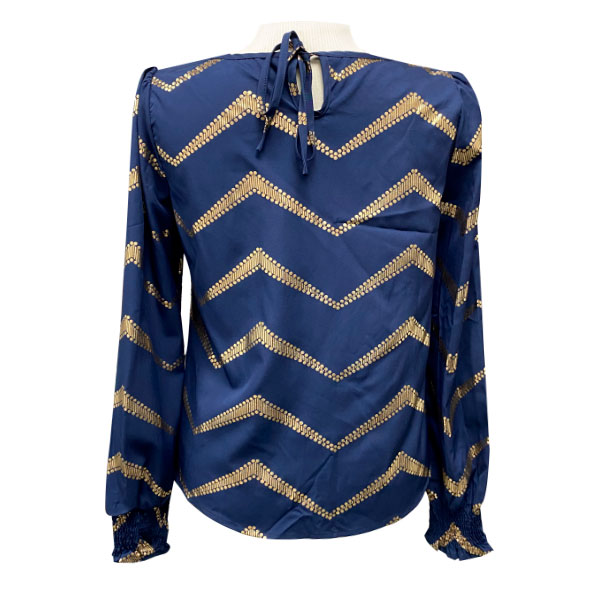 Blusa Shein Azul Marino y Dorado- M