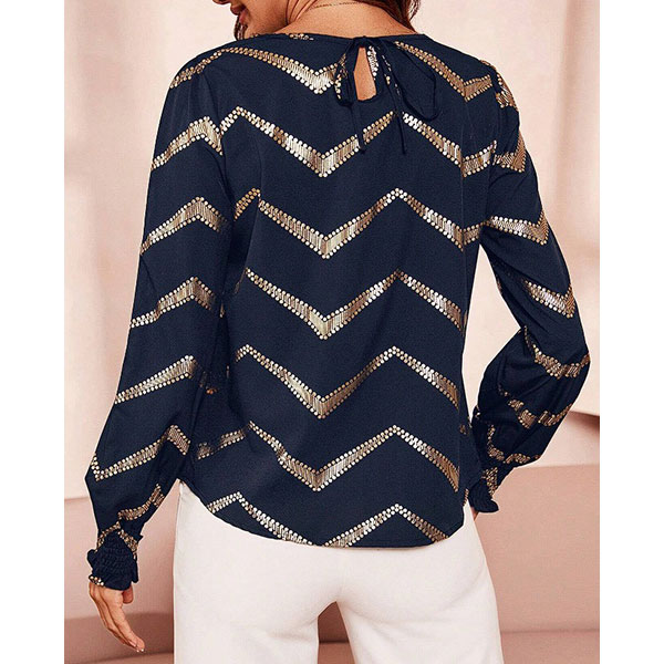Blusa Shein Azul Marino y Dorado- M