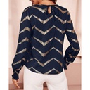 Blusa Shein Azul Marino y Dorado- M