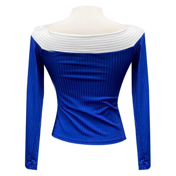 Blusa Shein Blanco y Azul Rey- M