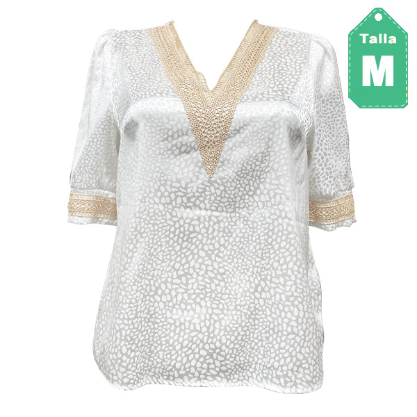 Blusa Shein Marfil y Nude- M