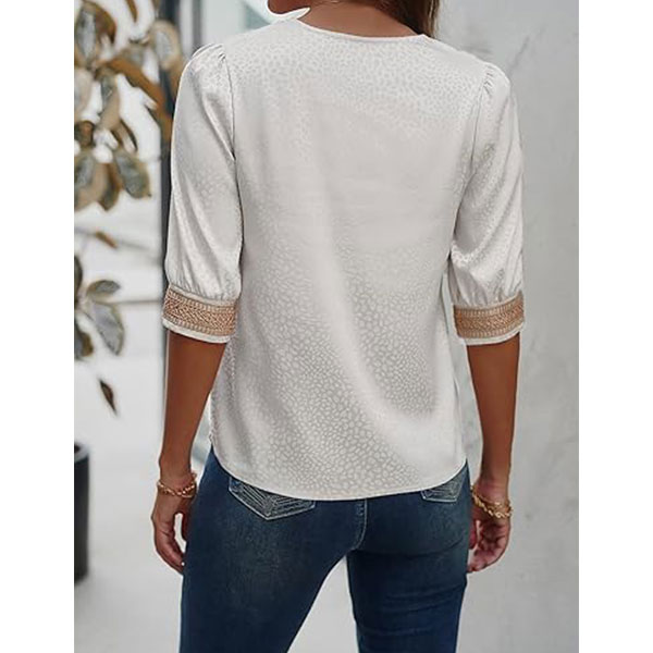 Blusa Shein Marfil y Nude- M