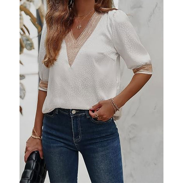Blusa Shein Marfil y Nude- M