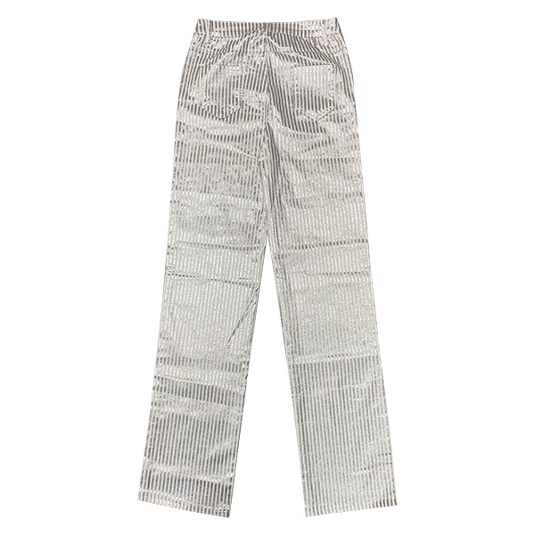 Pantalon Plateado y Blanco- M