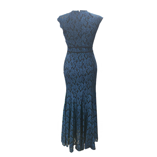 Vestido R&M Richards Negro y Azul- M