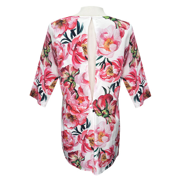 Vestido Blanco Floral- L