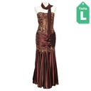 Vestido Jaoz Couture Cafe y Dorado- L