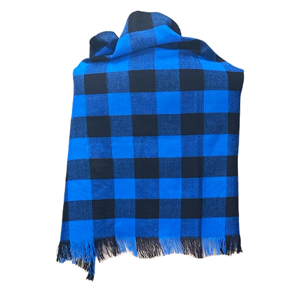 Pashmina Negro y Azul Rey