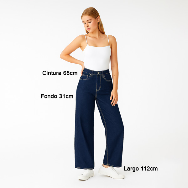 Jeans Stradivarius Azul Oscuro- S