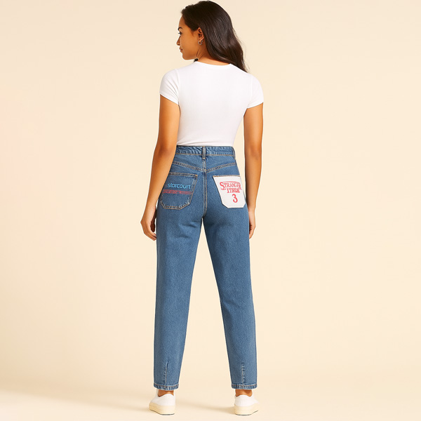 Mom Jeans Shambray Estampado- XS