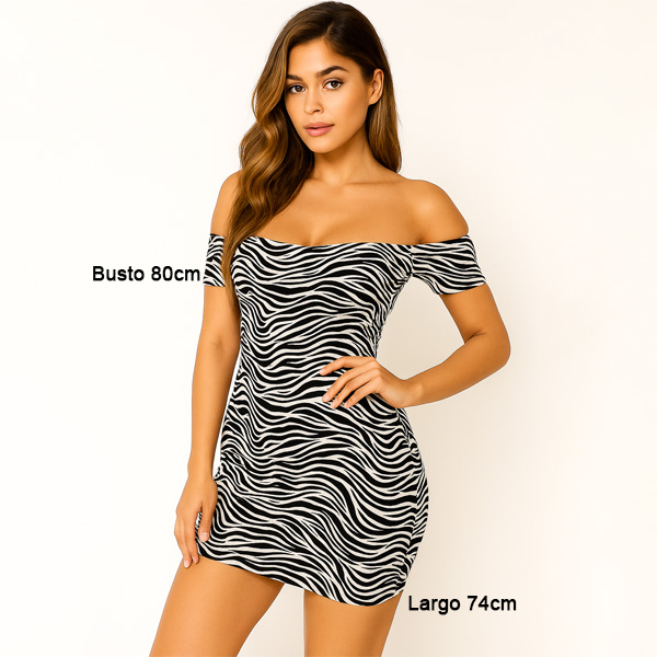 Vestido Shambray Animal Print- M