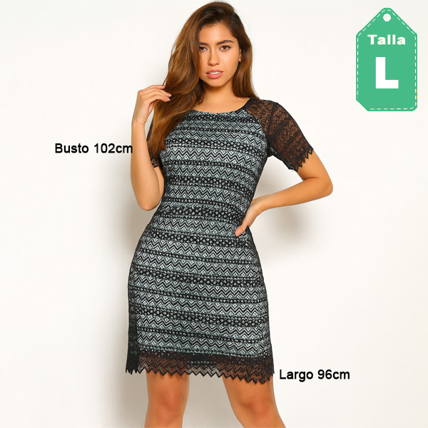 Vestido Lucy Paris Negro y Azul Claro