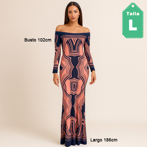 Vestido Vava Voom Azul Marino y Palo Rosa