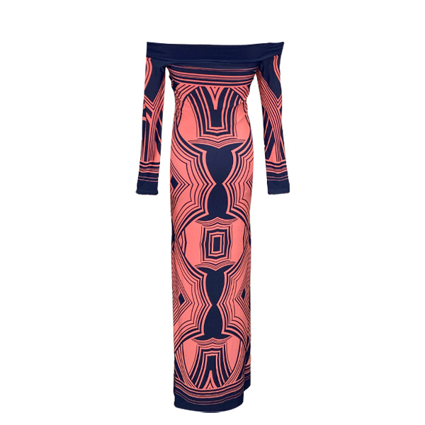 Vestido Vava Voom Azul Marino y Palo Rosa