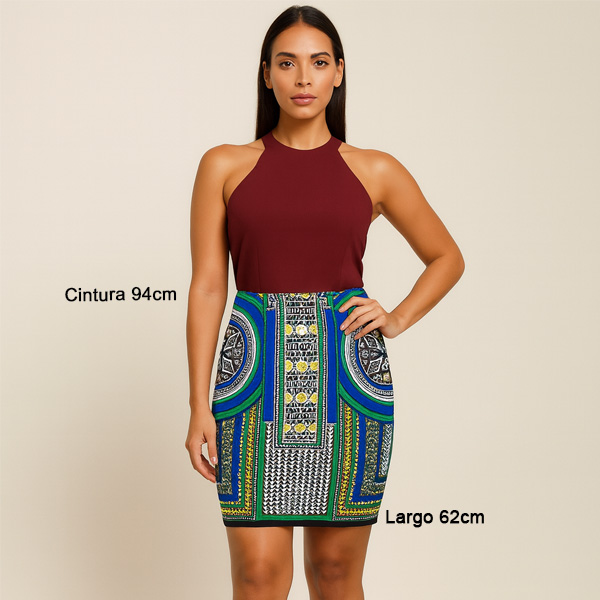 Falda Sharagano Multicolor- L