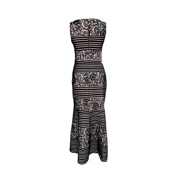 Vestido Sangria Nude y Negro- S