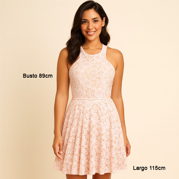 Vestido D´devine Nude y Rosa Vieja- L 