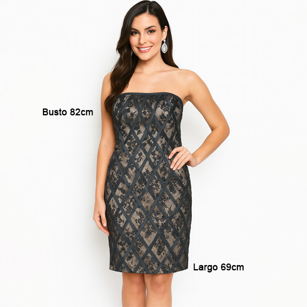 Vestido Negro y Rose Gold- S